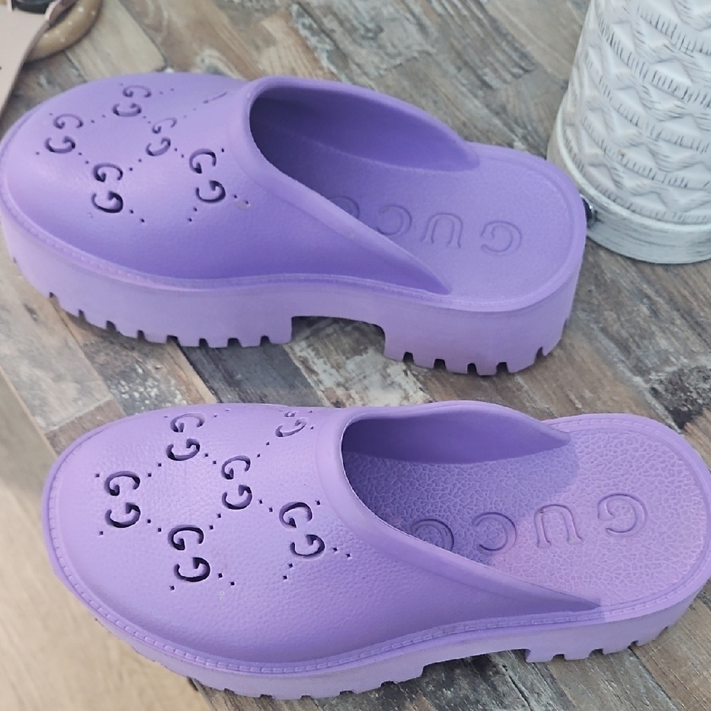 Gucci Purple Platform Shoes with Chunky Sole